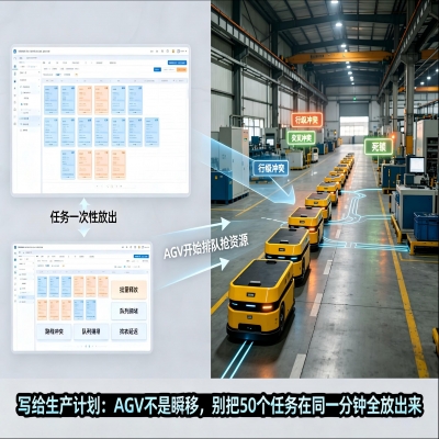 写给生产计划：AGV不是瞬移，别把50个任务在同一分钟全放出来
